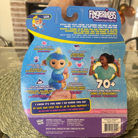 Fingerlings Interactive Baby Monkey Leo 70+ Sounds And Reactions 2023 Blue - Picture 5 of 5